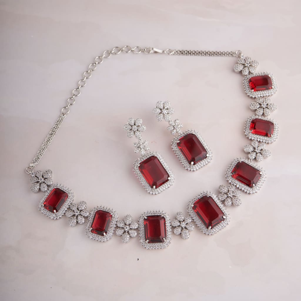 Sansa Necklace Set - Red