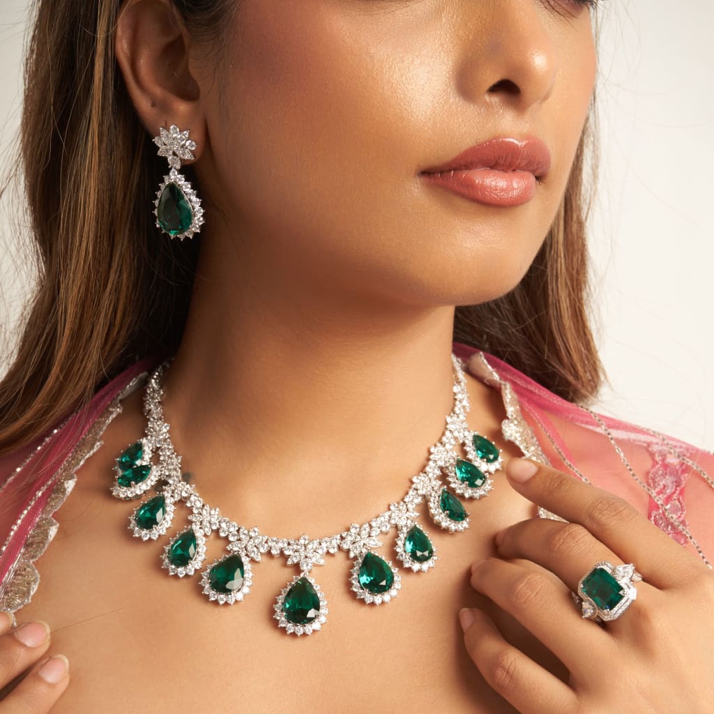 Cecilia Necklace Set - Green