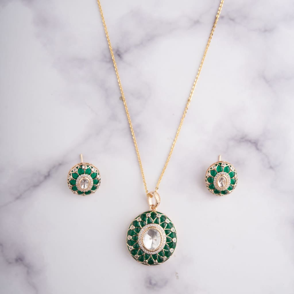 Aahvii Necklace Set - Green