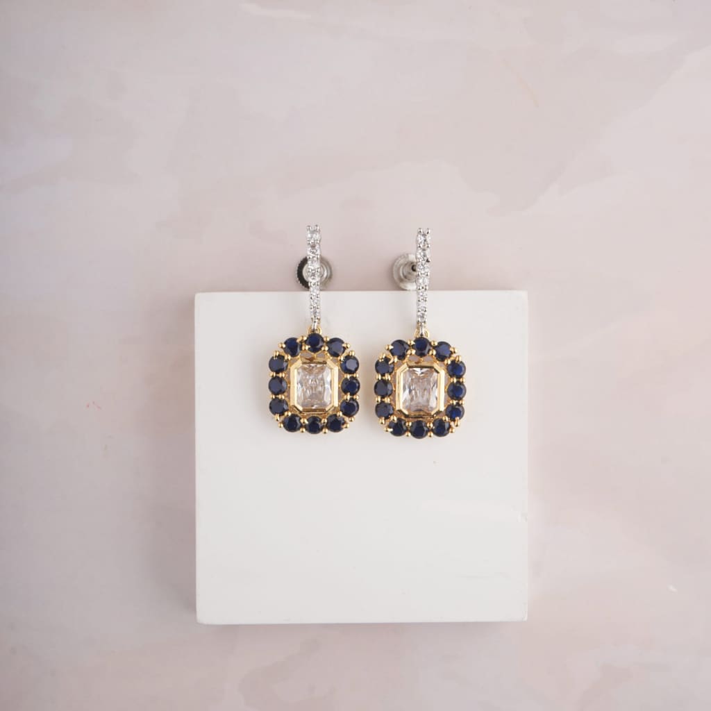 Alica Earrings-Gold - Blue