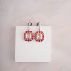 Alica Earrings-Gold - Red