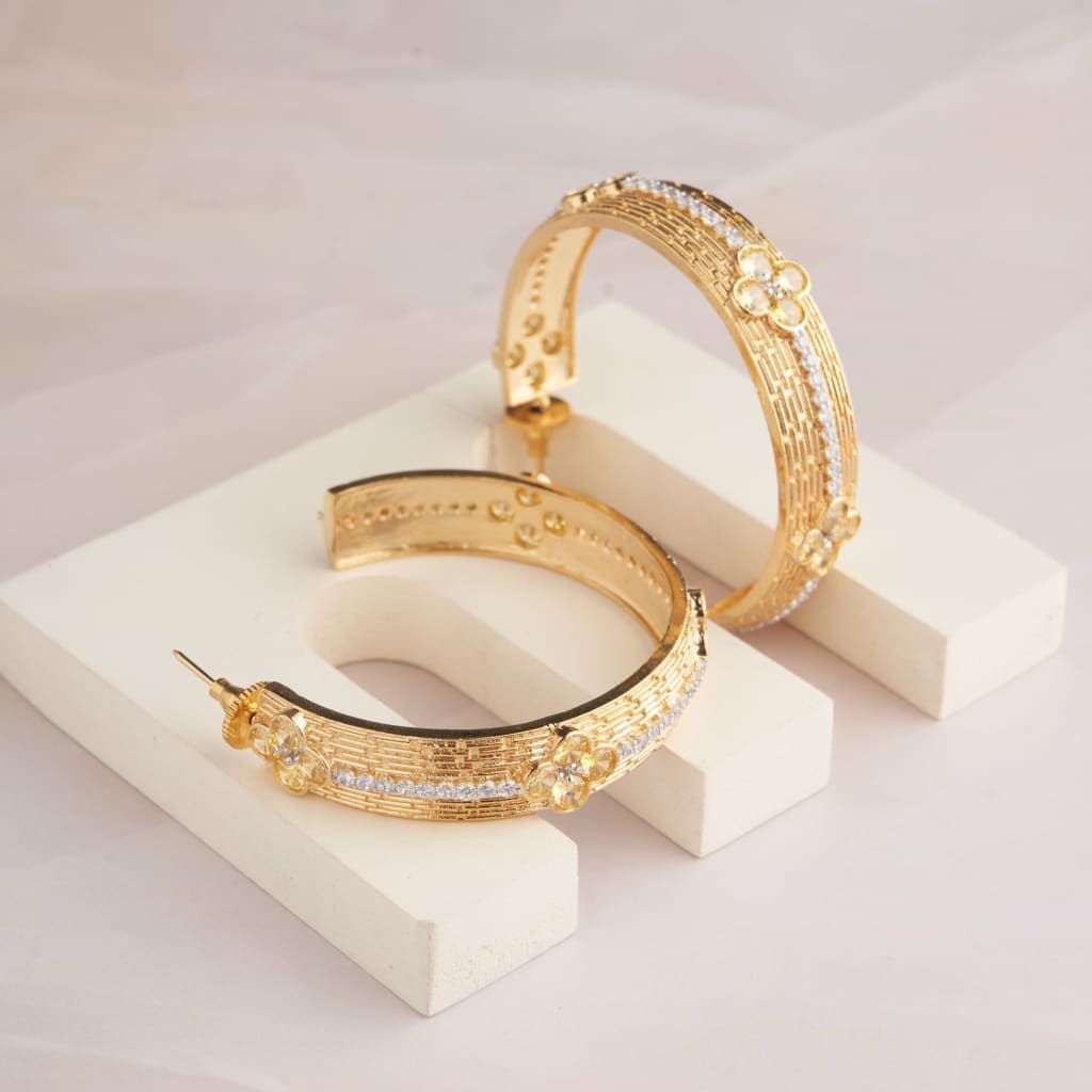 Arabis Hoop Earrings - Yellow