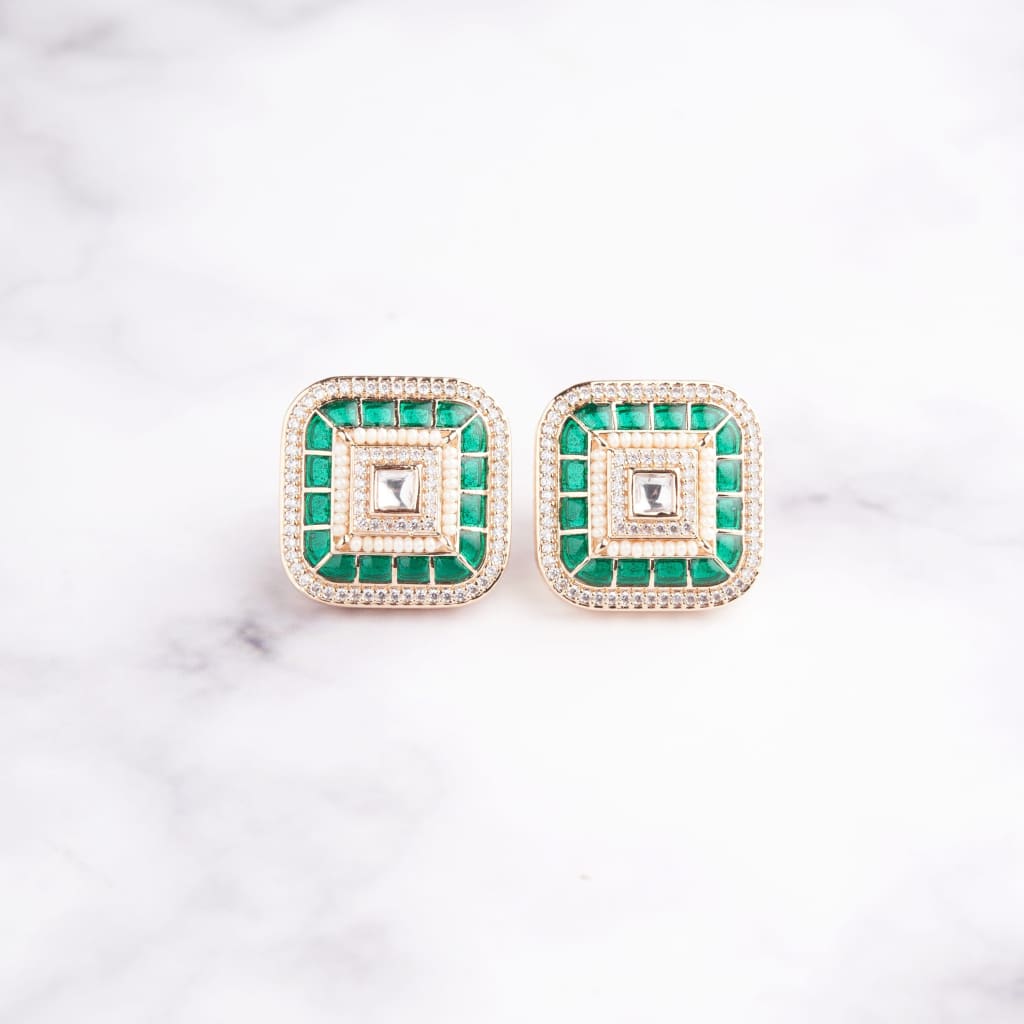 Ardra Earrings - Green