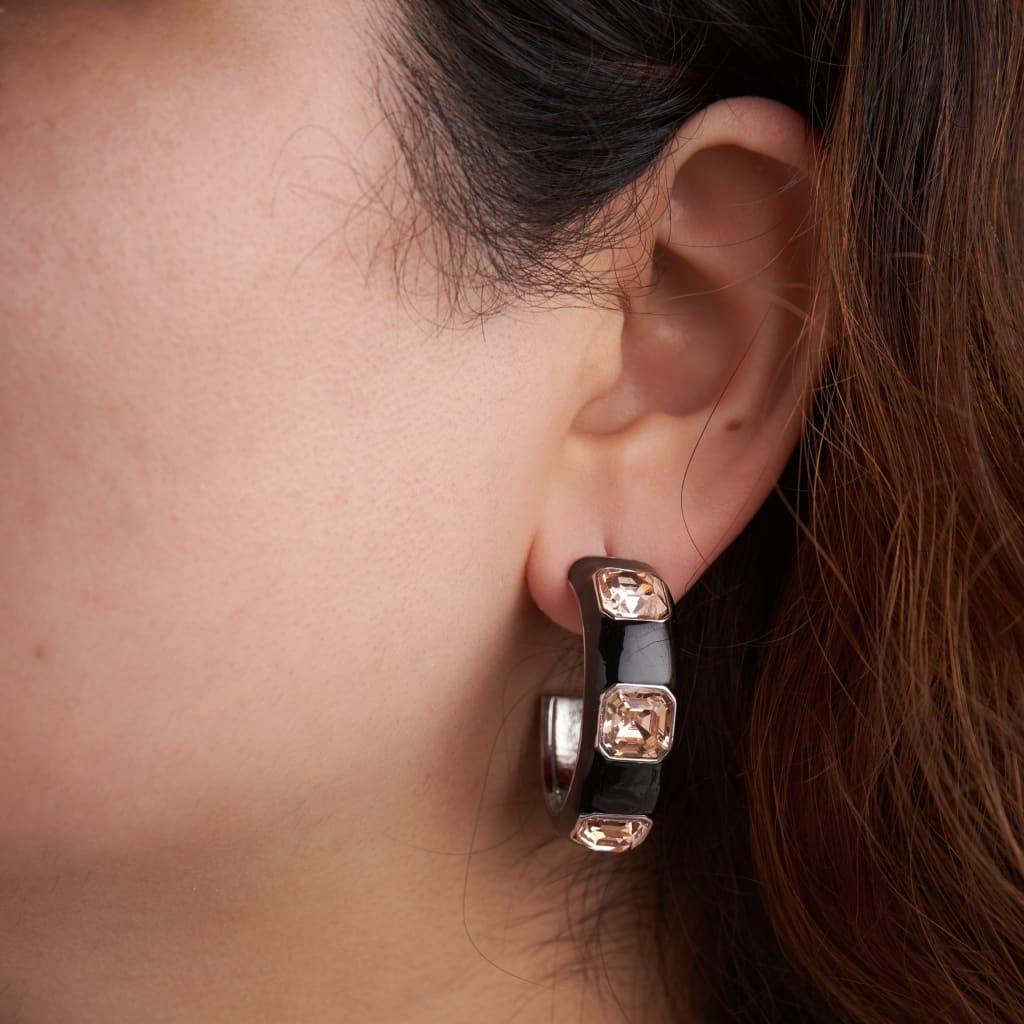 Ari Hoop Earrings - Black