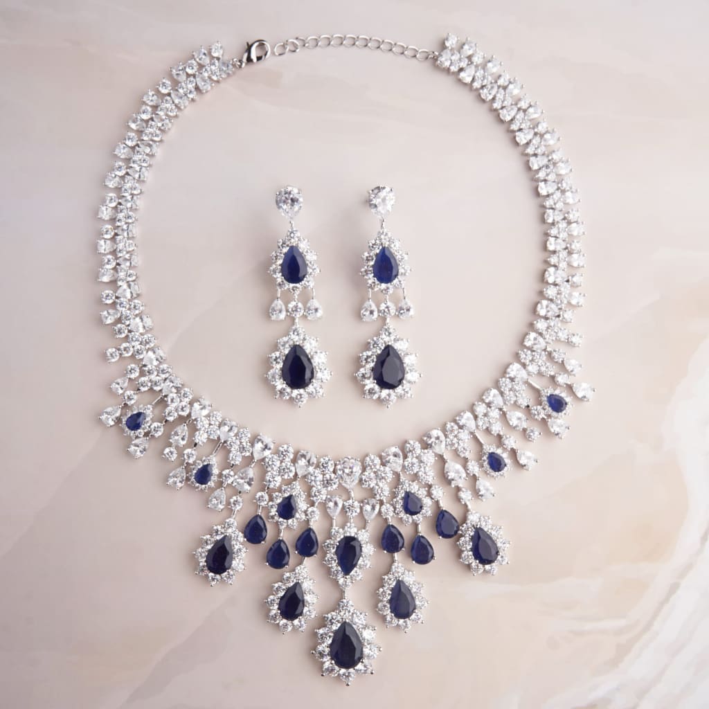 Augusta Necklace Set - Blue