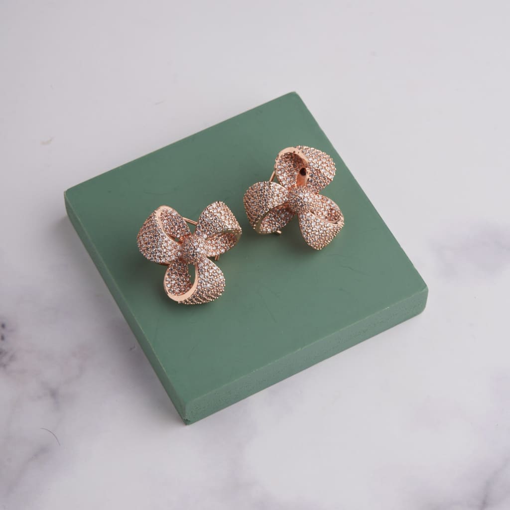 Bow Earrings - Rose