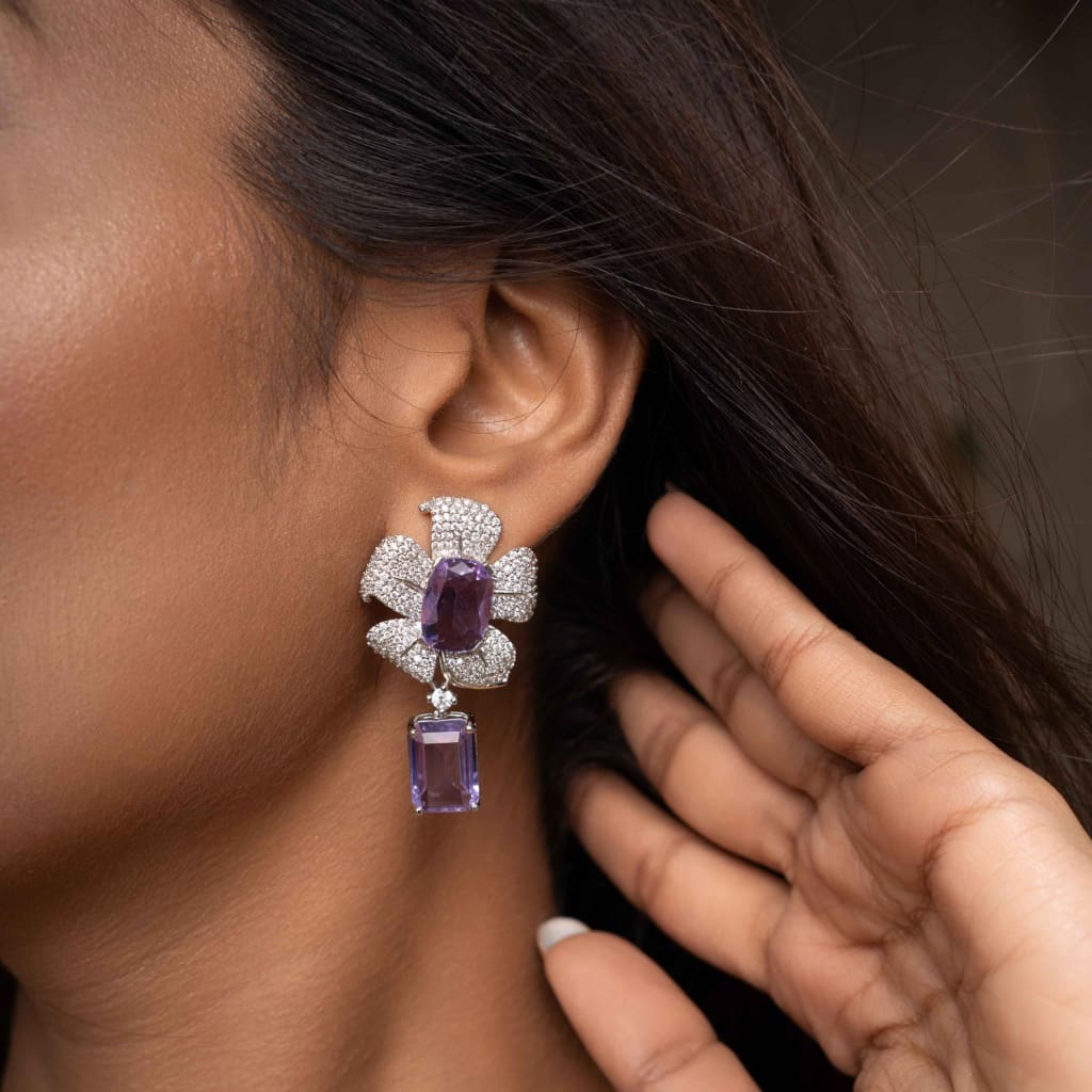 Bud Earrings - Purple