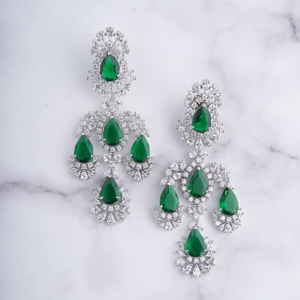 Cicely Earrings - Green