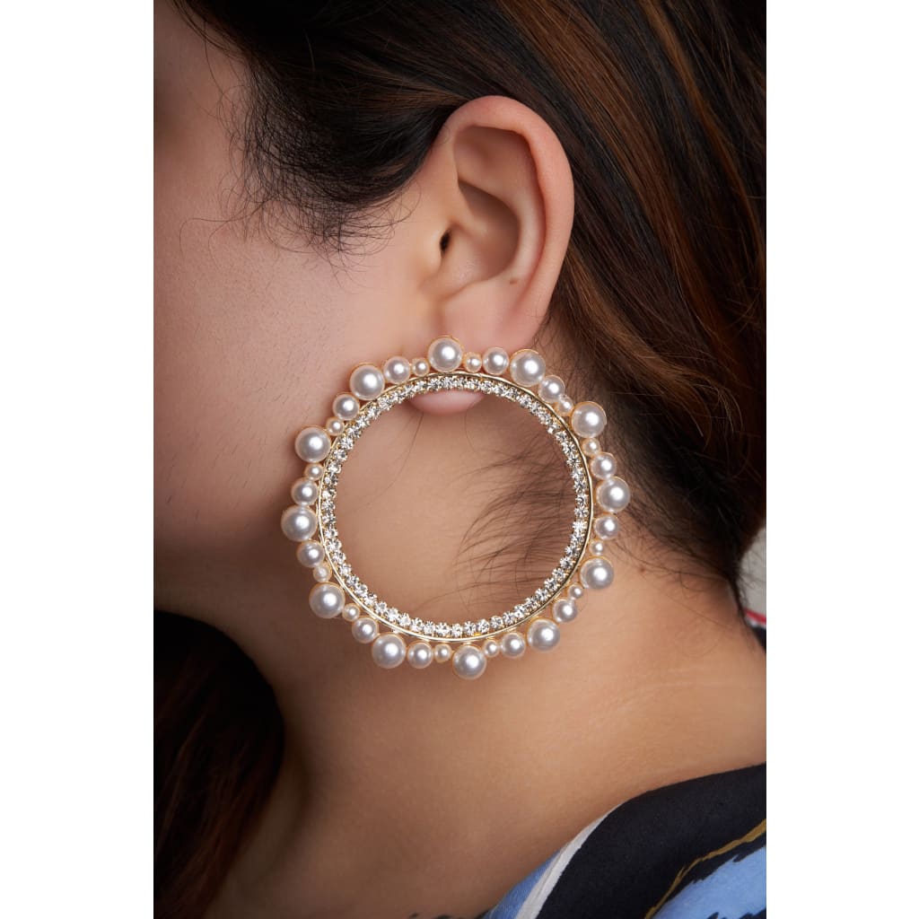 Circle Rhinestone Earrings