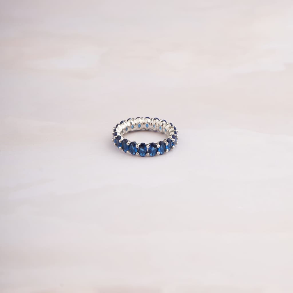 Colour Ovael Ring - Blue / US 6