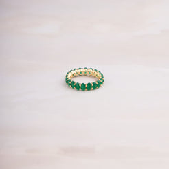 Colour Ovael Ring - Green / US 6