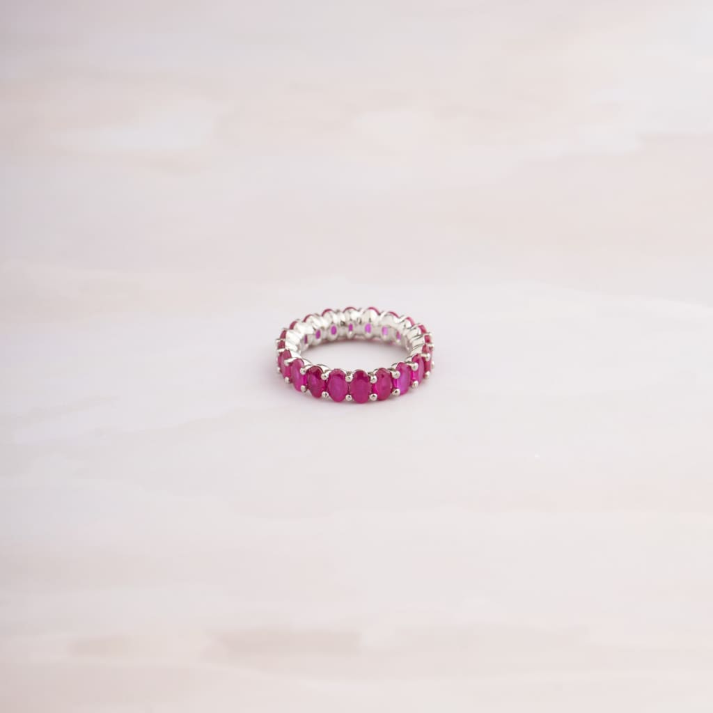 Colour Ovael Ring - Red / US 6