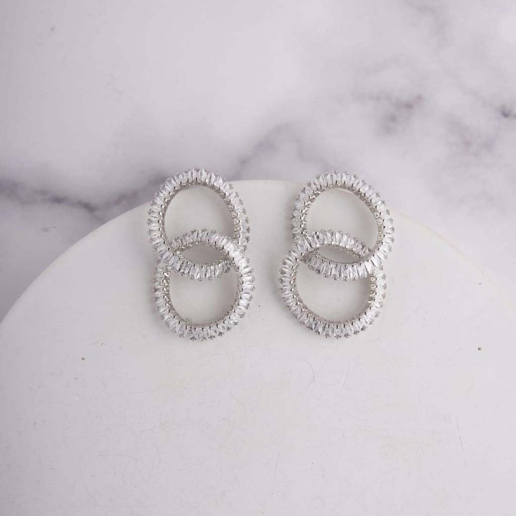 Curb Earrings - Silver