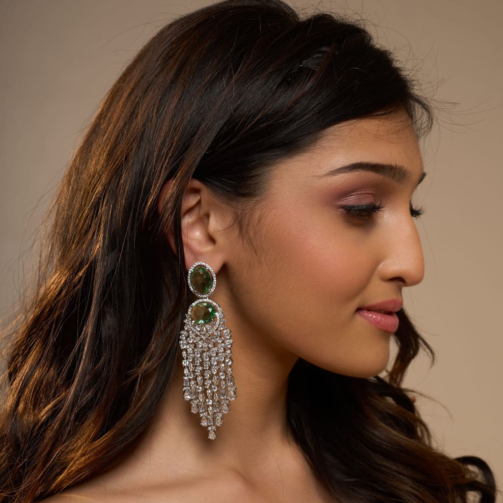 Dhara Earrings - Light Green