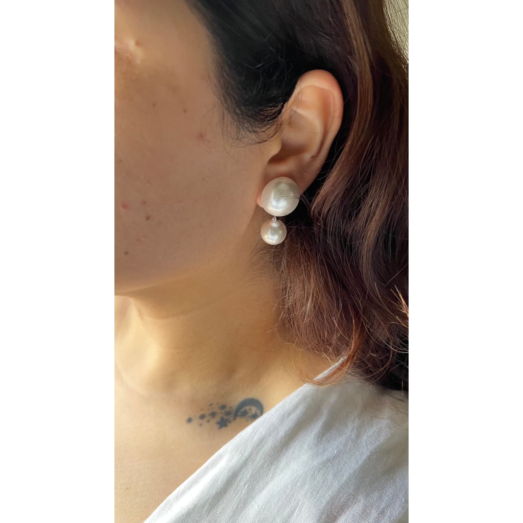 Double Pearl Earrings