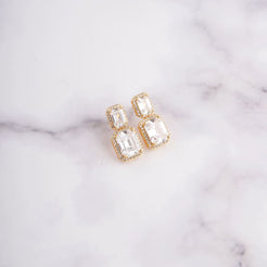 Emerald Layer Earrings - Gold