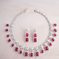 Estelle Necklace Set - Red