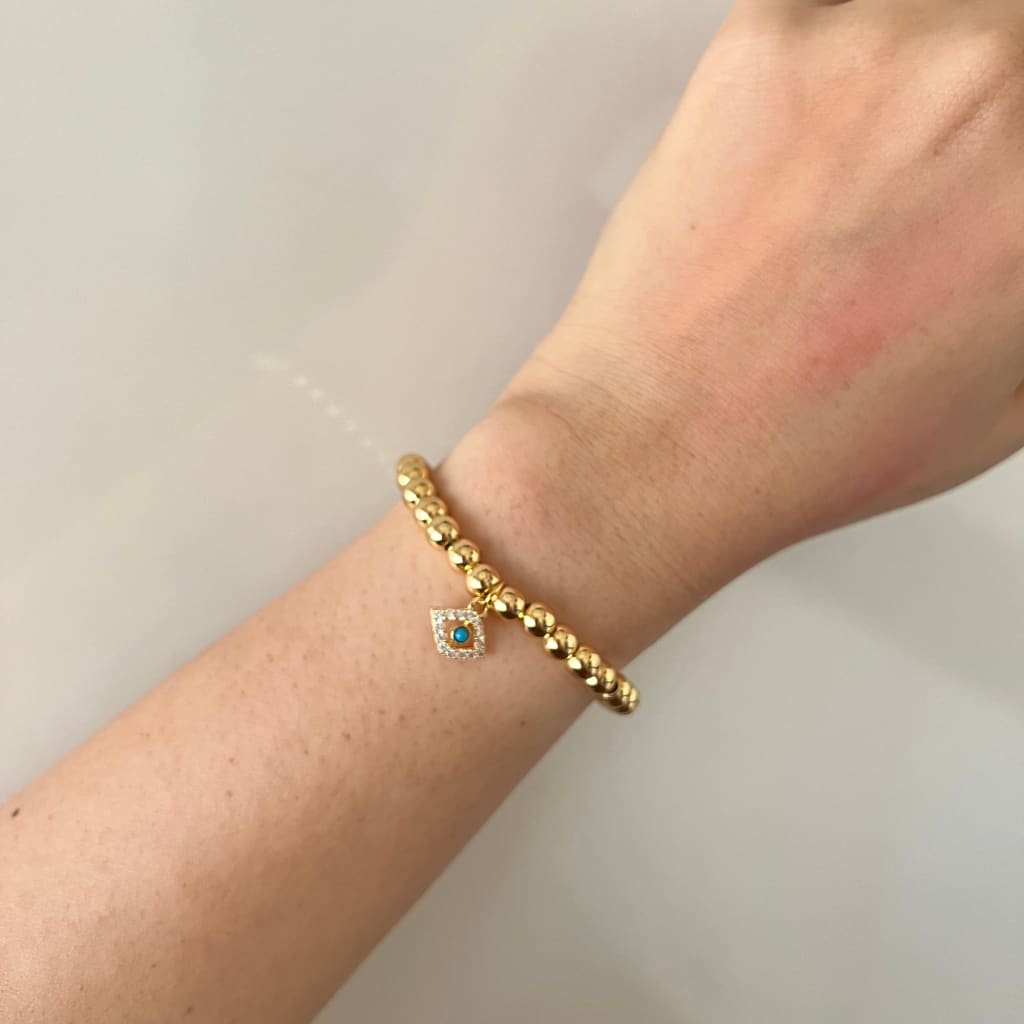 Evil Eye Ball Bracelet - Gold