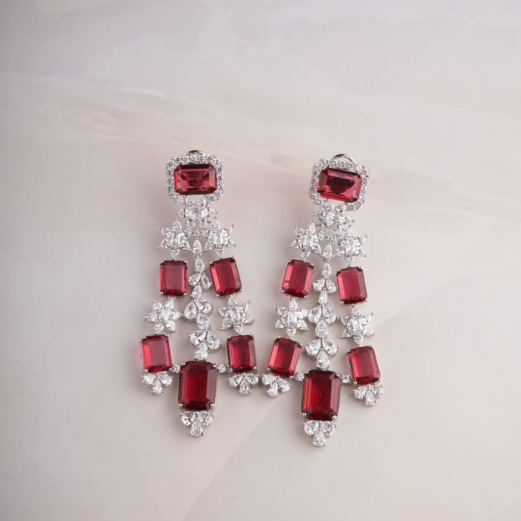 Farheena Earrings - Red