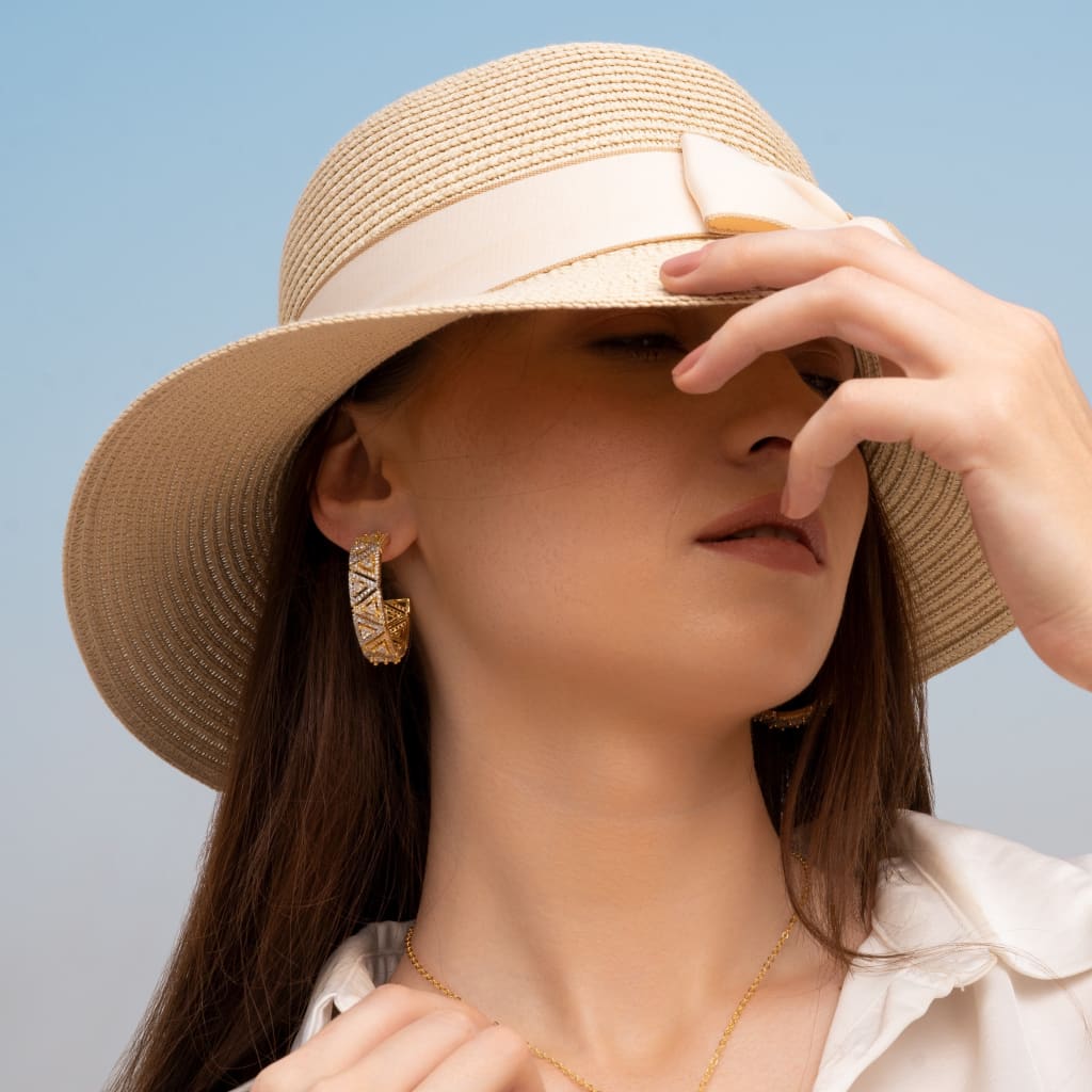 Flax Hoop Earrings - Gold