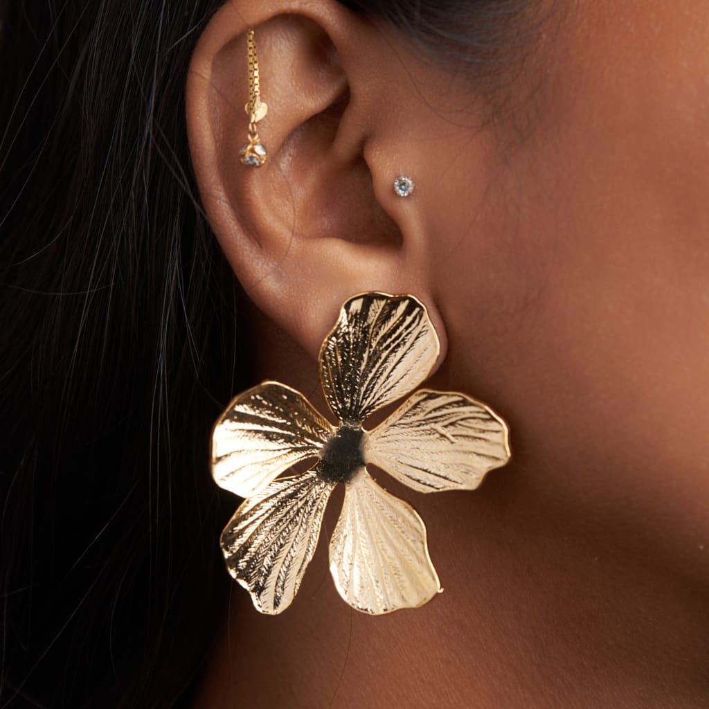 Folded Flower Earrings