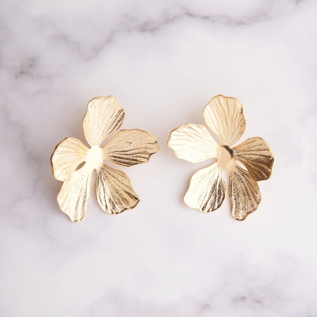 Folded Flower Earrings