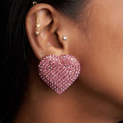 Heart Rhinestone Earrings