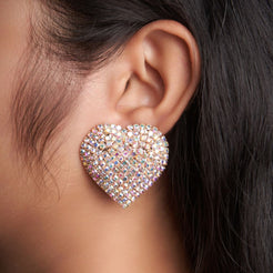 Heart Rhinestone Earrings