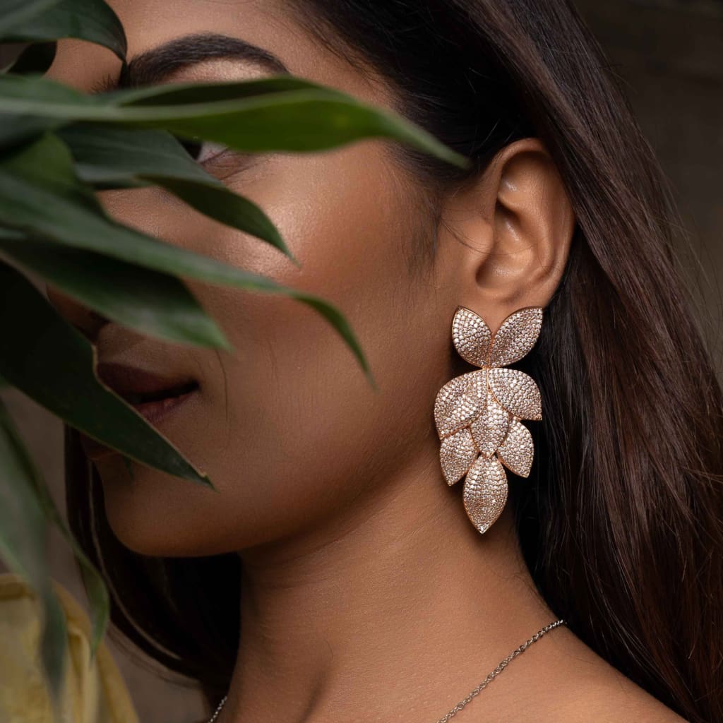 Leaf Earrings - Rose