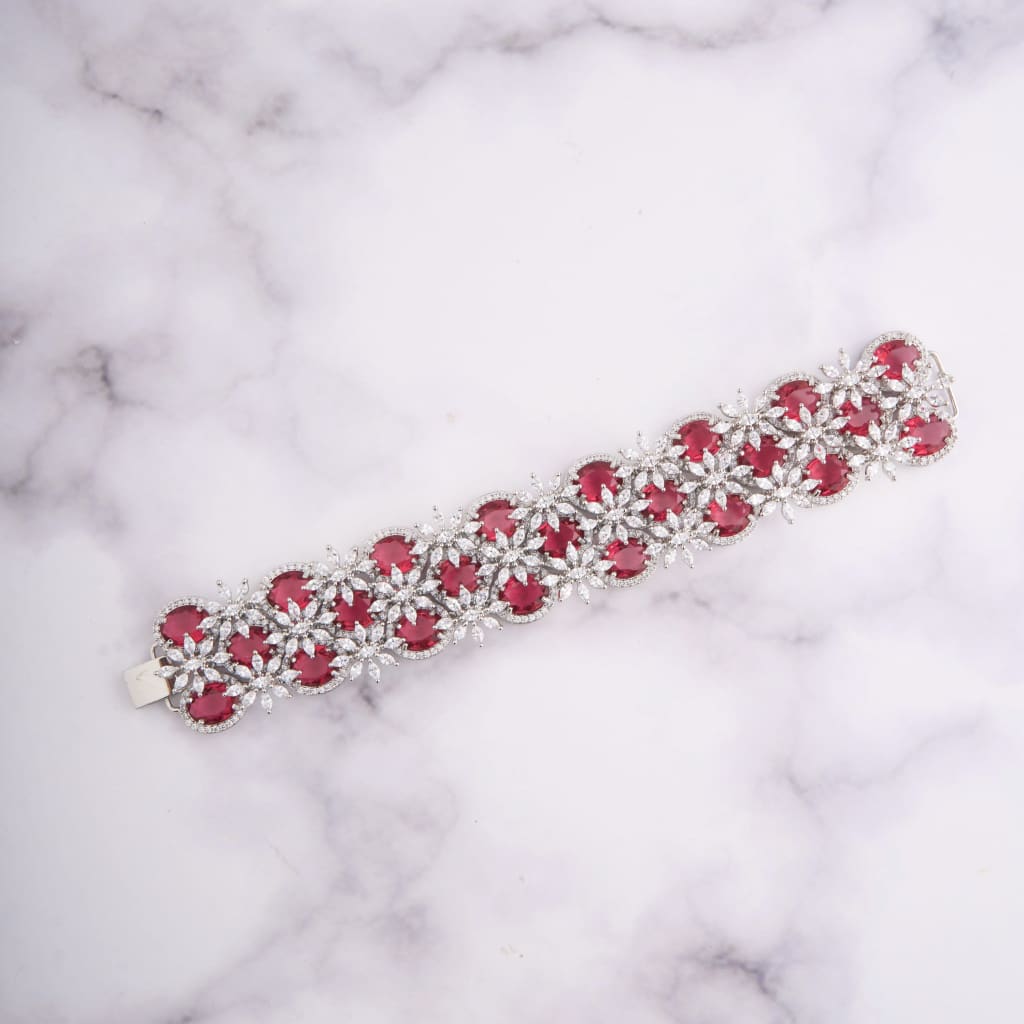 Luxe Bloom Bracelet - Red