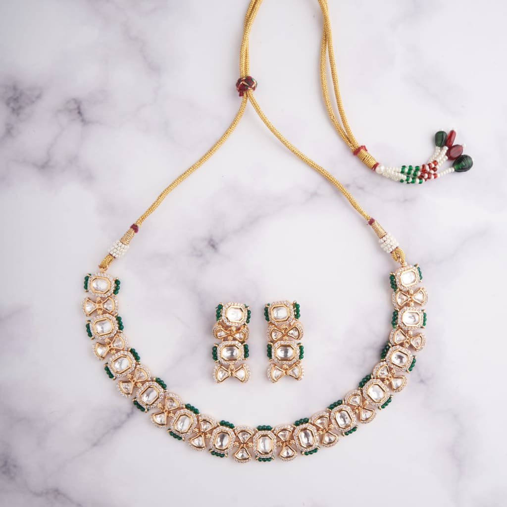 Mahnoor Necklace Set - Green