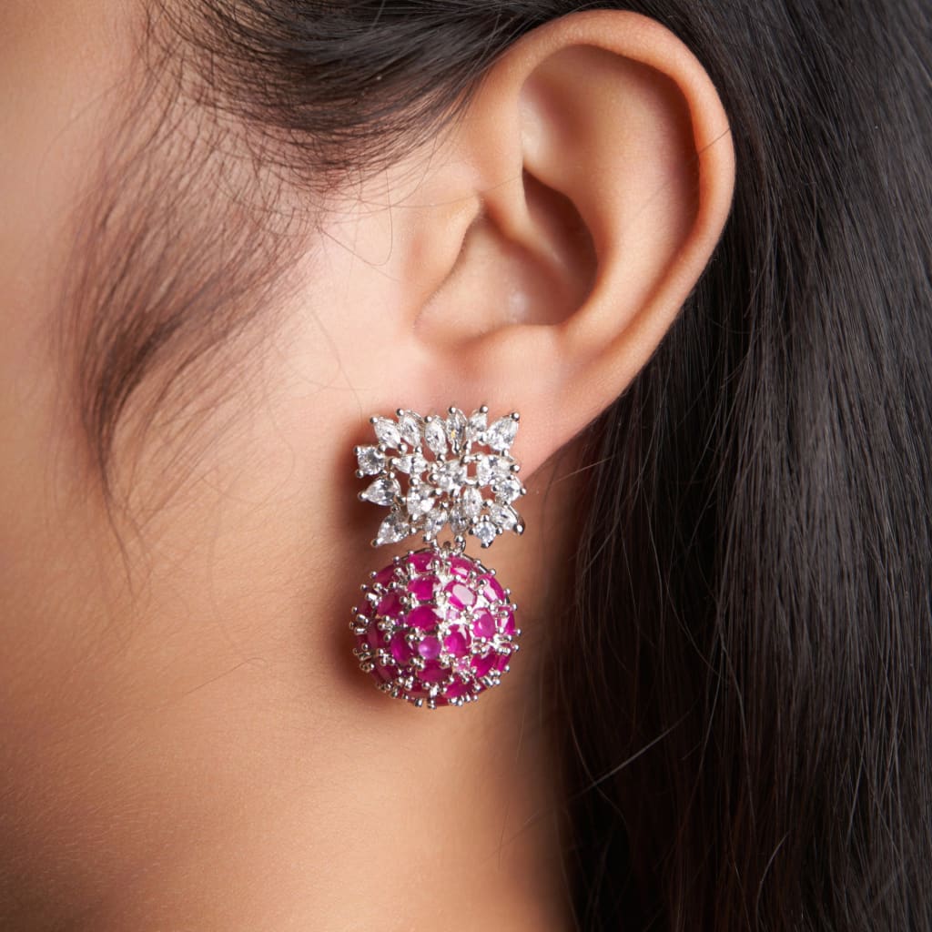 Mannat Earrings - Red