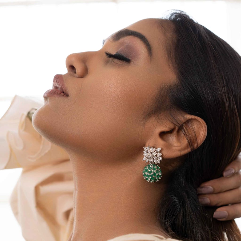 Mannat Earrings - Green