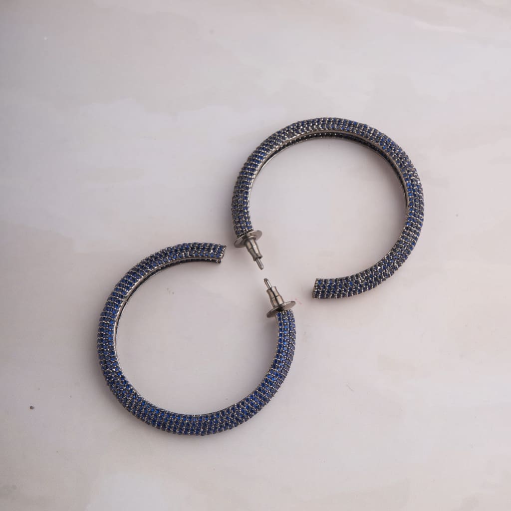 Maxi Hoop Earrings - Blue