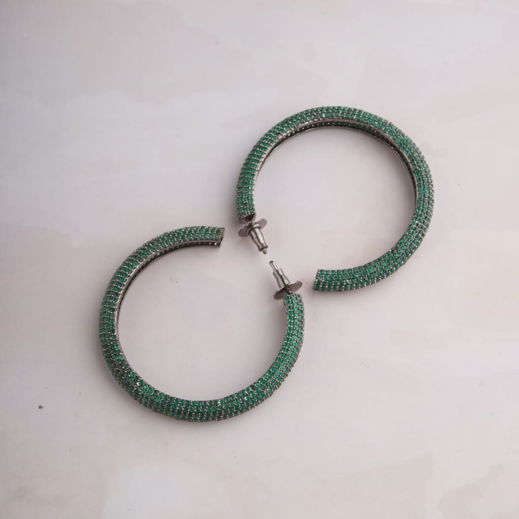 Maxi Hoop Earrings - Green