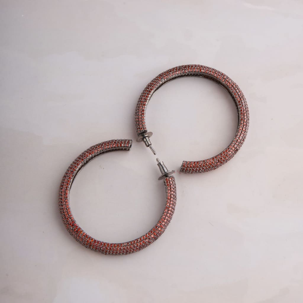 Maxi Hoop Earrings - Orange