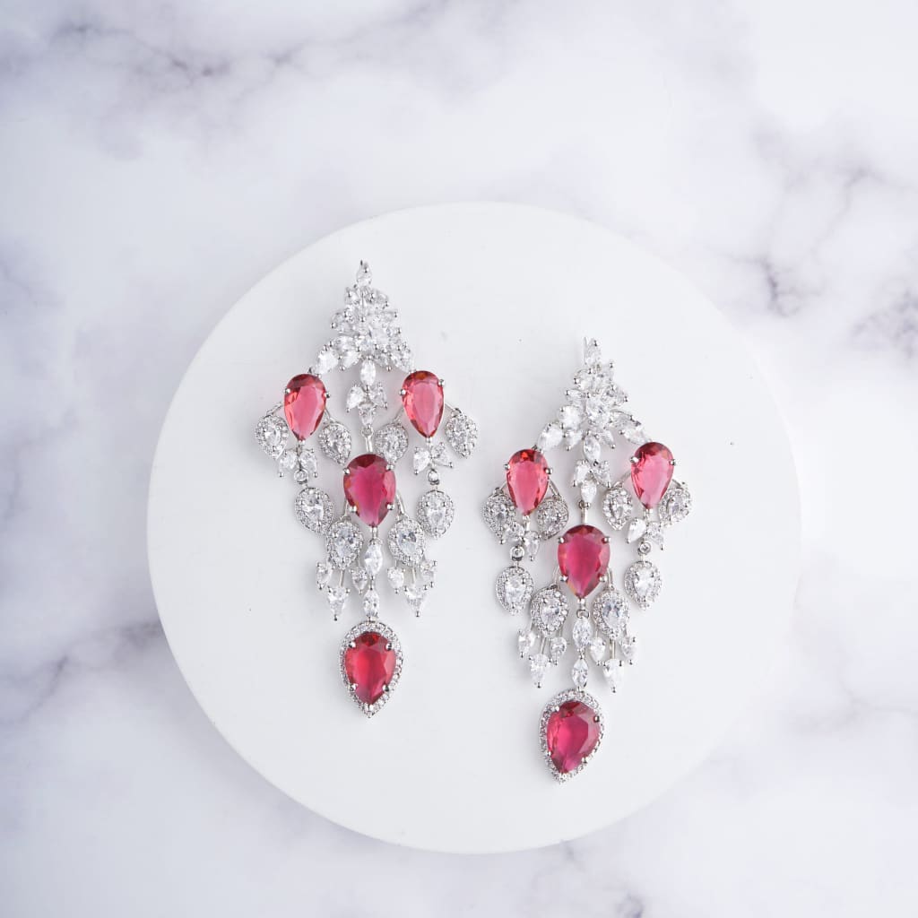 Niyanshi Earrings - Red