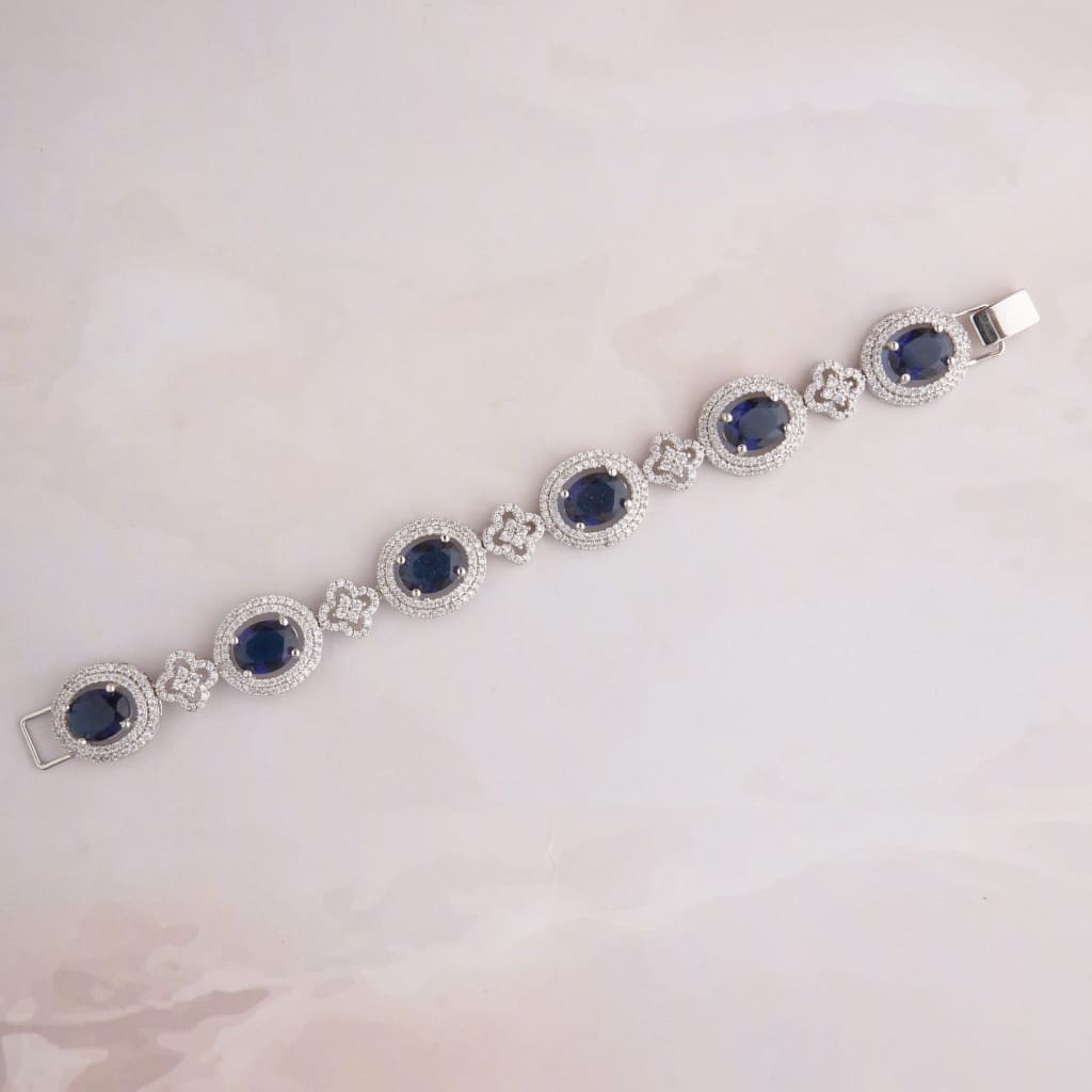 Oval Clover Bracelet - Blue