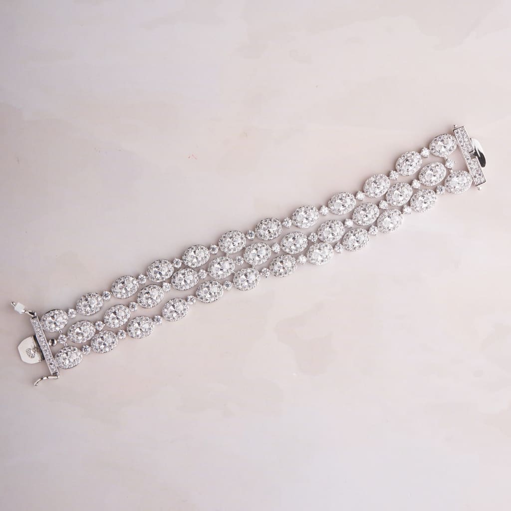 Oval Waterfall Bracelet - White