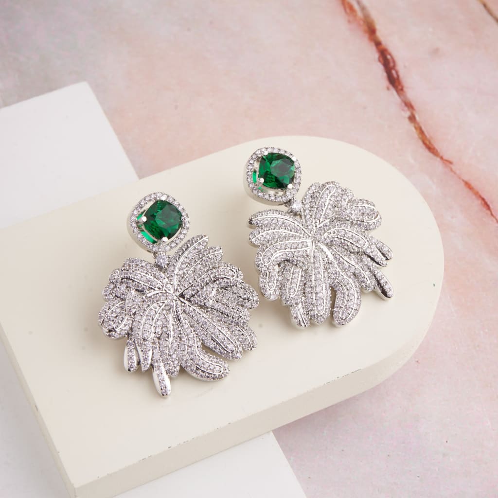 Peony Earrings - Green