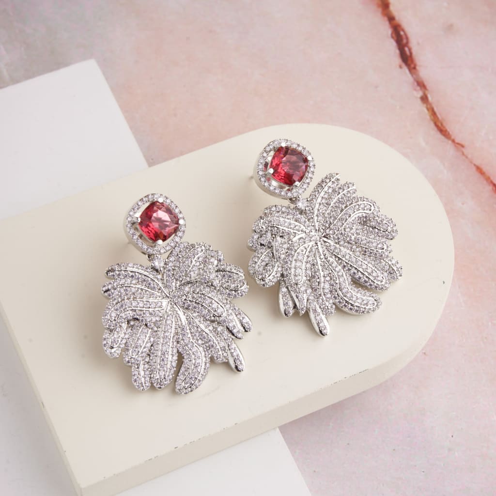 Peony Earrings - Red