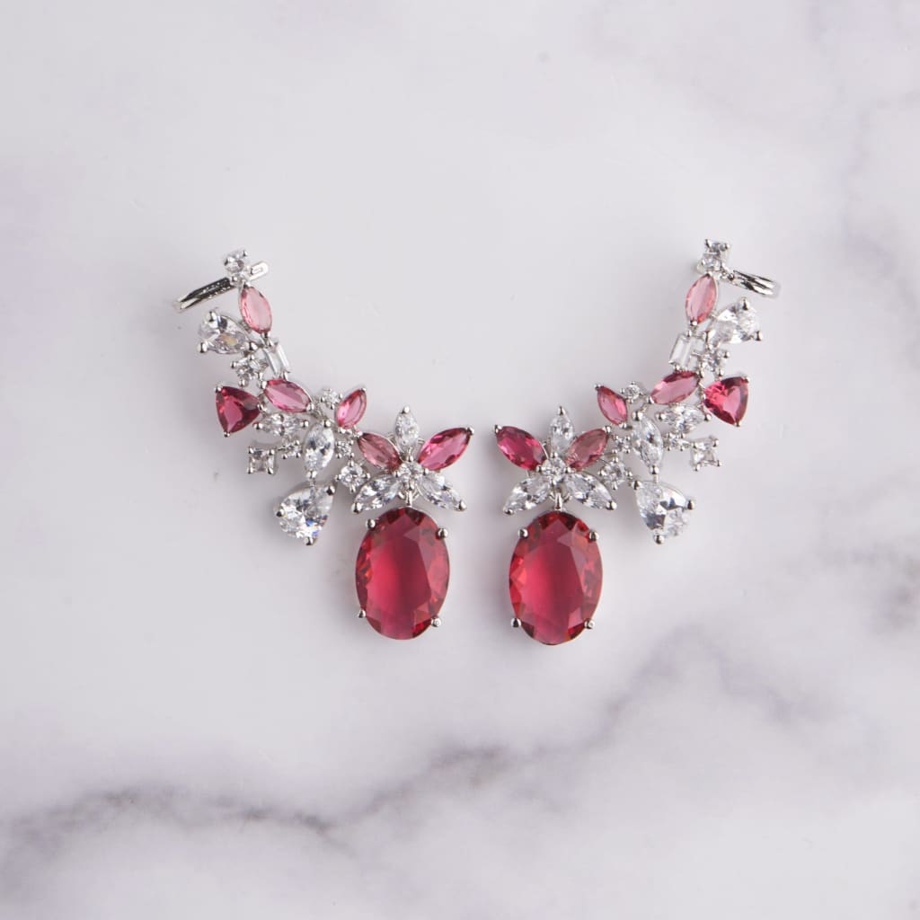 Petal Earrings - Red