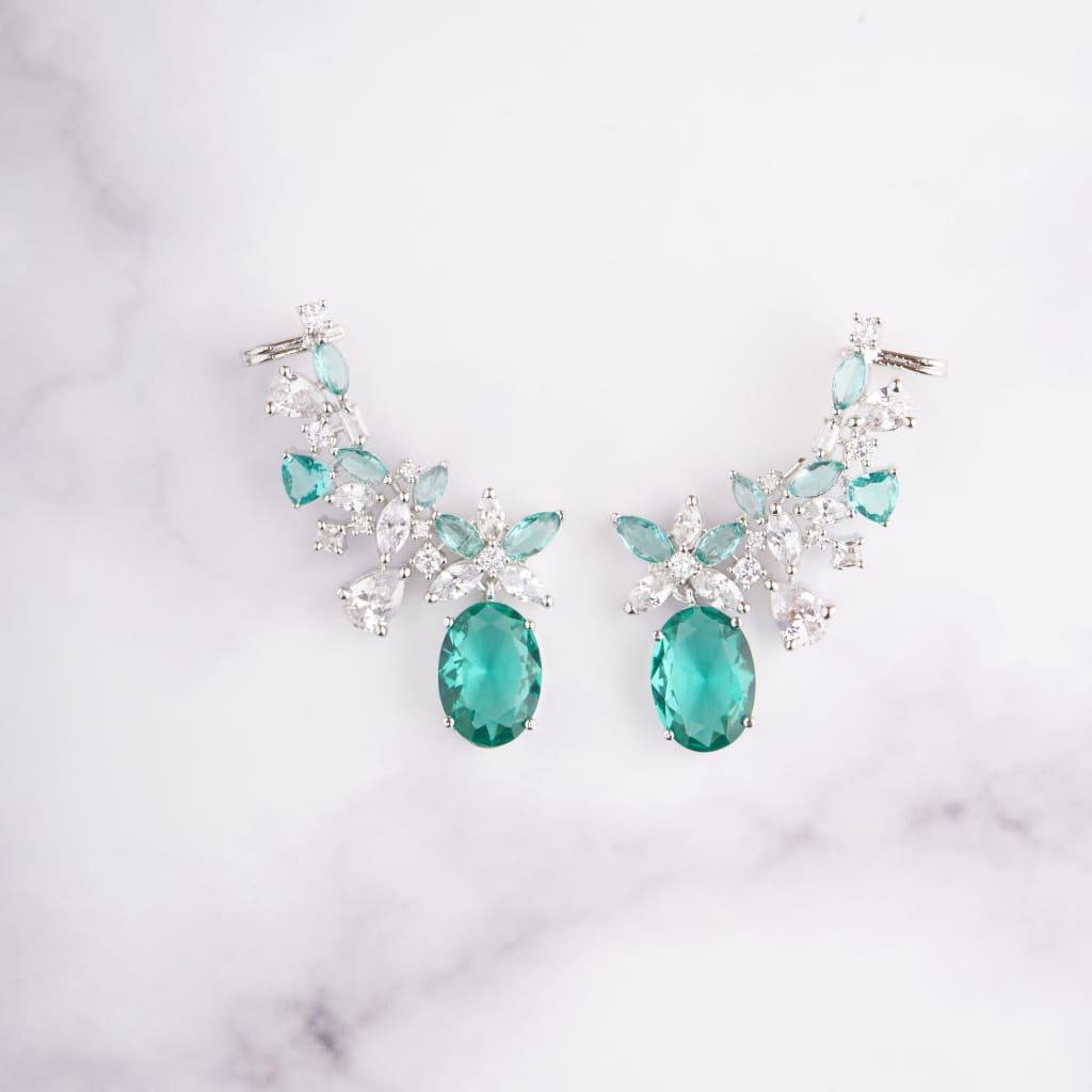 Petal Earrings - Teal