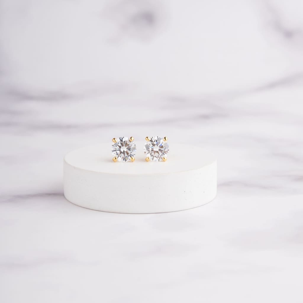 Plain Solitaire Studs - Gold