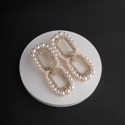 Rectangle Rhinestone Earrings