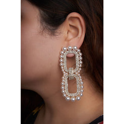 Rectangle Rhinestone Earrings