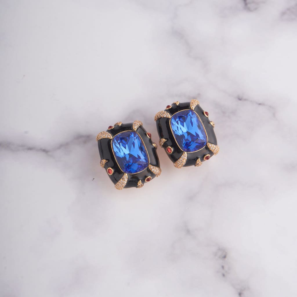 Rivi Earrings - Black - Blue