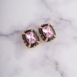 Rivi Earrings - Black - Pink