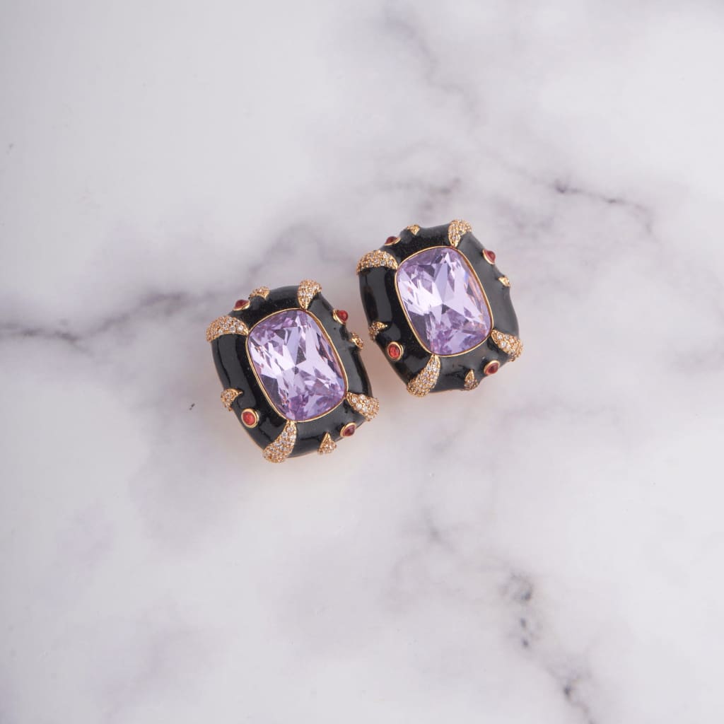 Rivi Earrings - Black - Purple