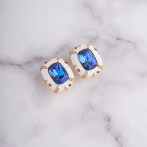 Rivi Earrings - White - Blue